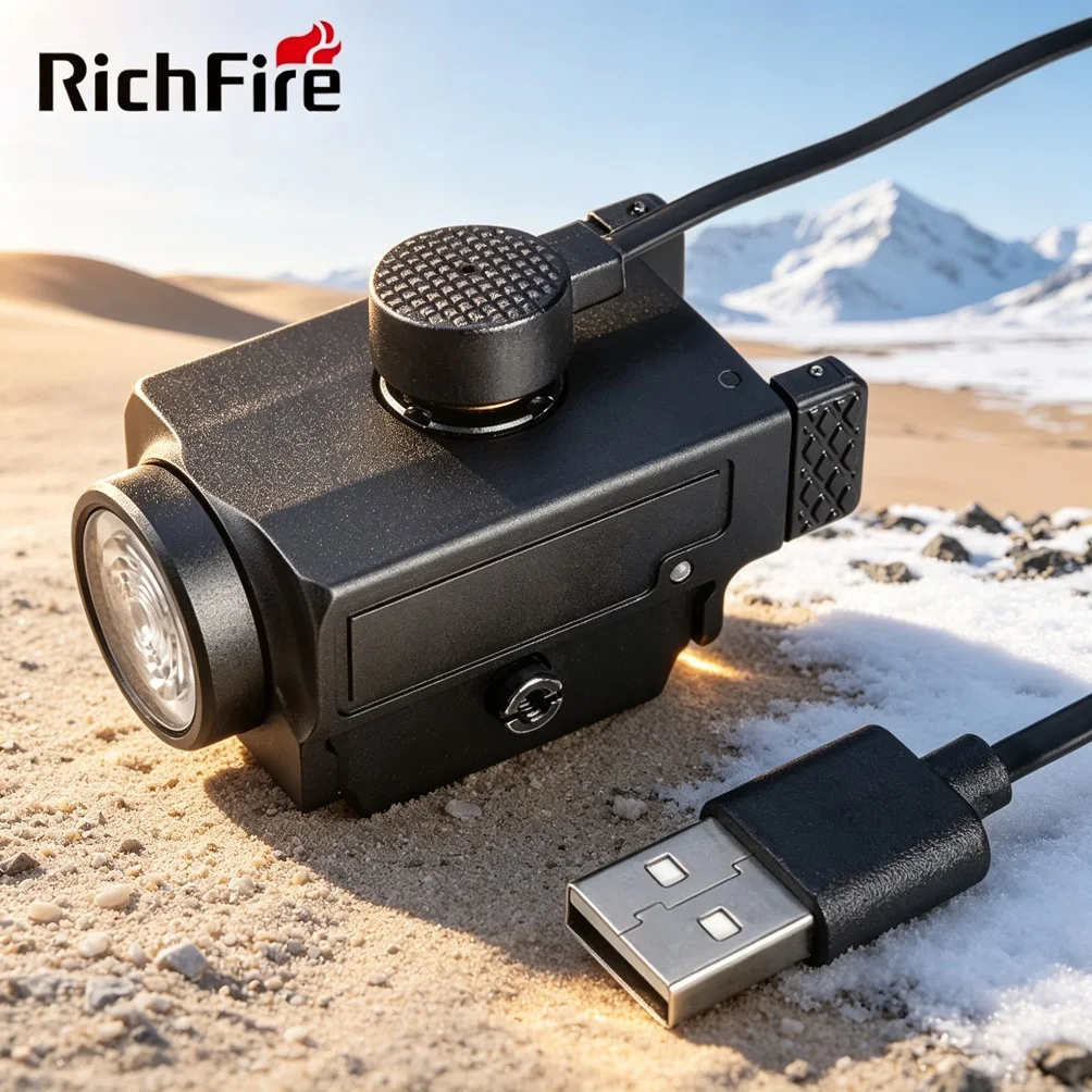 Richfire Mini Tactical Flashlight CSLNM1 LED 800Lm Magnetic Charging Compact Picatinny Rail Mount Light For Hunting Outdoor