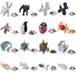 High quality men's and women's brooches cute animals dogs horses turtles lapels pins hats scarves badge accessories jewelry gift