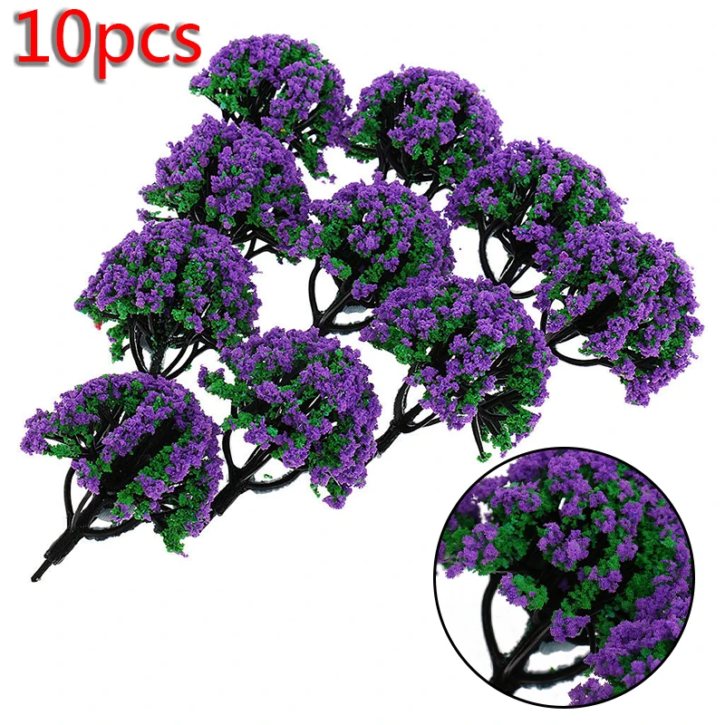 10Pcs 1/150 Scale Artificial Model Trees for Train Diorama Scenery Layout Handmade Decoration for Model Landscape