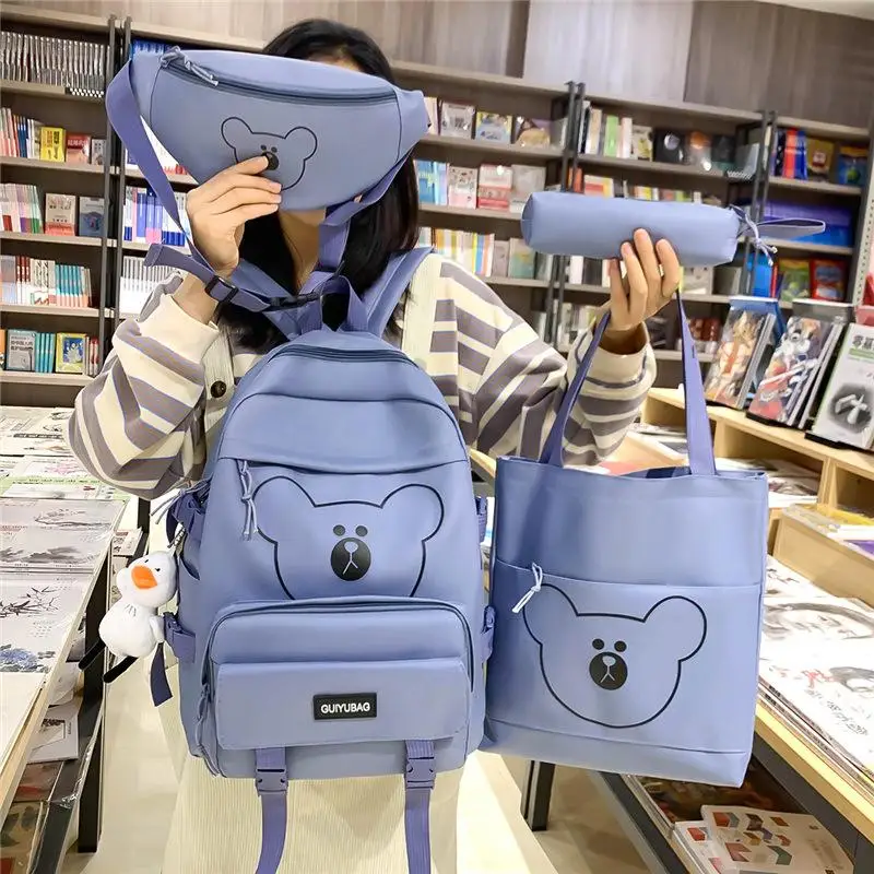 Mochila ligera para estudiantes de secundaria, conjunto de varias piezas