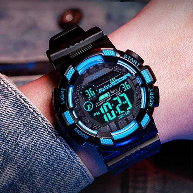 Top Brand HONHX Men\'s Watch Fashion Sport LED Digital Watches for Men Waterproof Military Luminous Electronic Clock Reloj Hombre