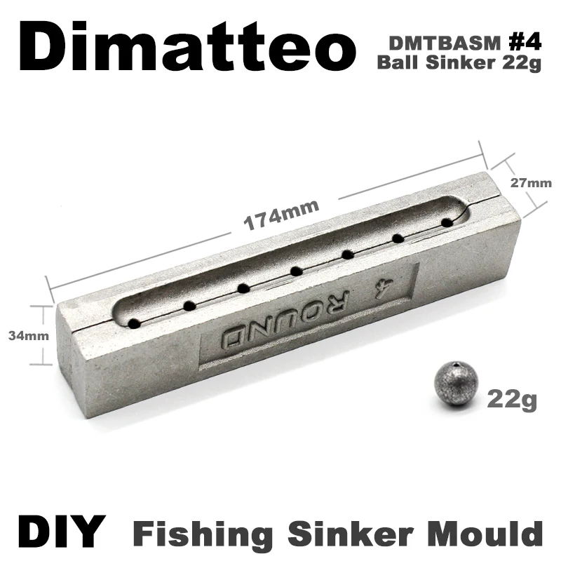 Molde de plomo para pesca Dimatteo – 7 cavidades para chumbadas - imagen 2