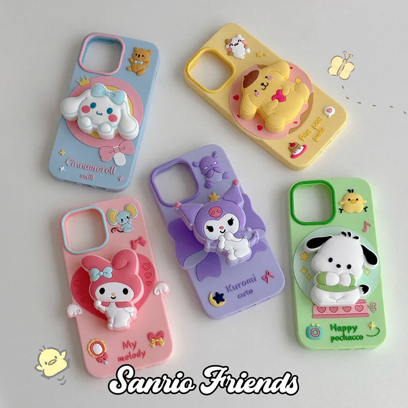 

New Sanrio Kuromi Cell Phone Cases Cinnamoroll Melody for iPhone15promax for iPhone14pro case 13pro Anti-slip 15pro Phone Case