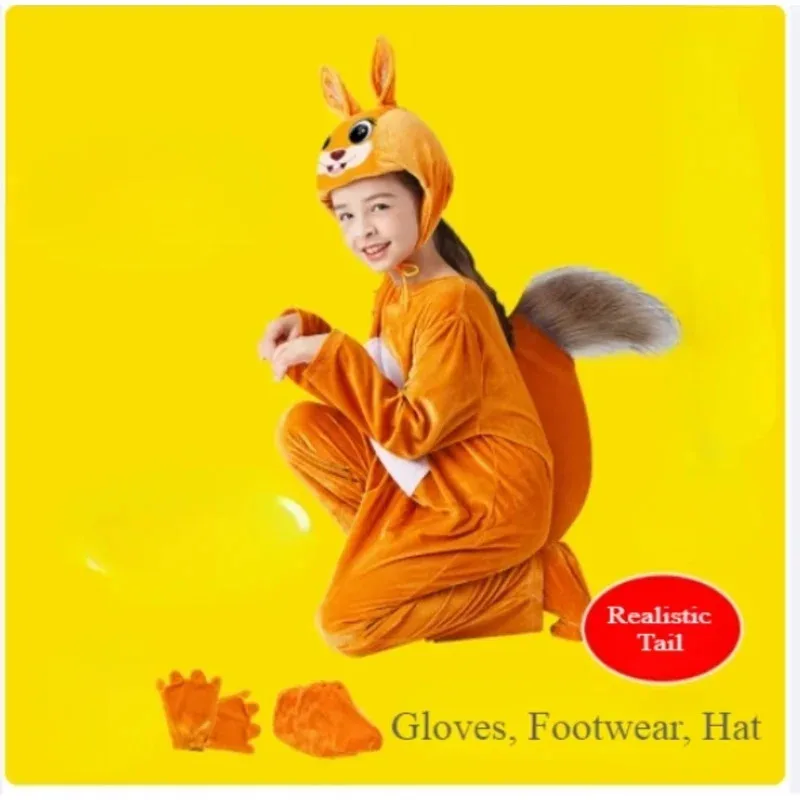 

l2025l Новый 5-цветный детский комбинезон с белкой для косплея для детей, одежда для сценических сказочных представлений с животными, Хэллоуин om[8