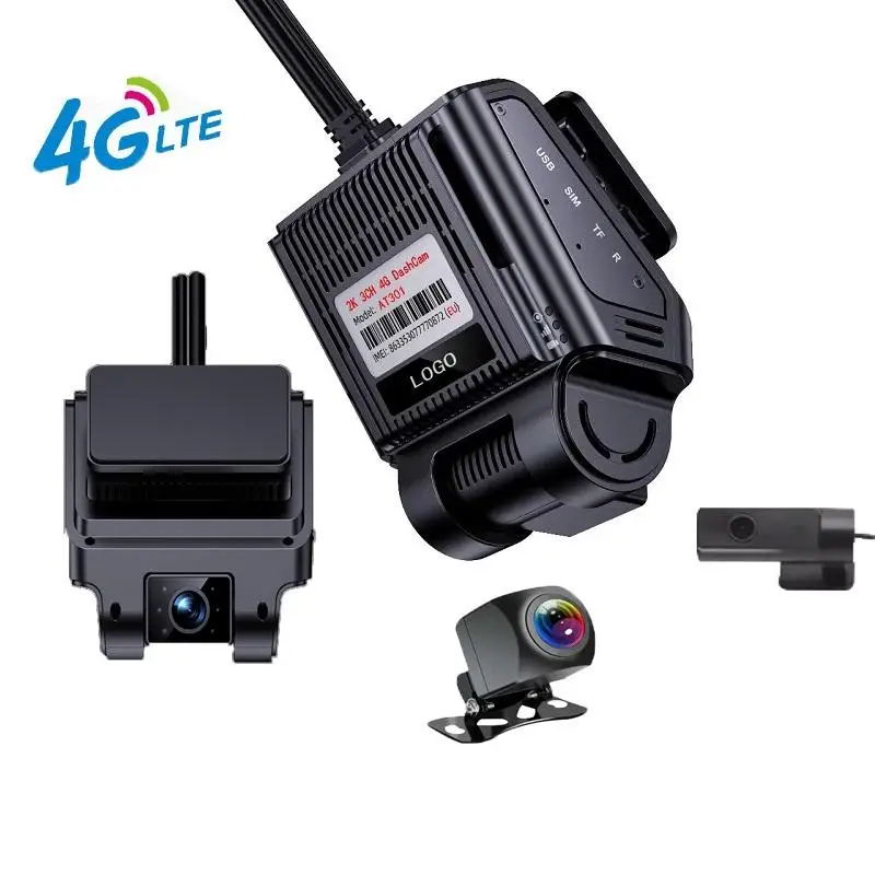 2026 New 2K 1080P 3 Channel Dual Lens ADAS DSM 4G WIFI GPS AI Video Recorder Car Black Box Dash Cam For Truck Taxi Van