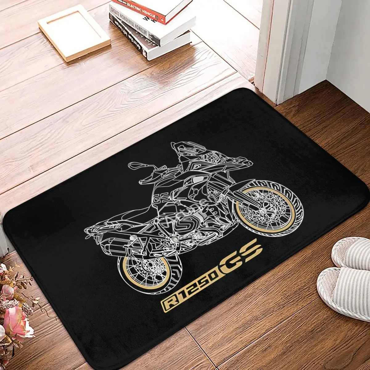 Motorcycle Cartoon Bathroom Non-Slip Carpet GS 1250 R 1250 GS Black Bedroom Mat Welcome Doormat Home Decor Rug