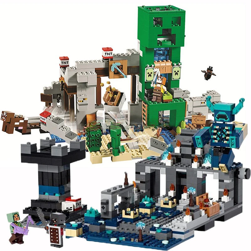 My World The Creeper Mine Deep Dark Battle Building Blocks Bricks Toy