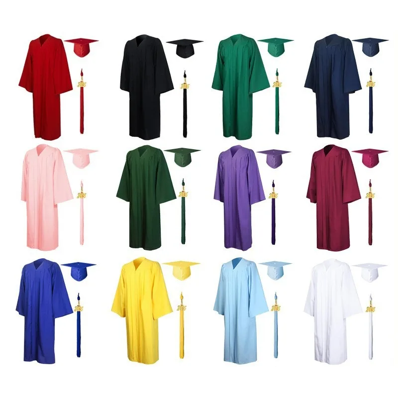

2025 New Academic Gown American Graduation Set Adult Degree Robe