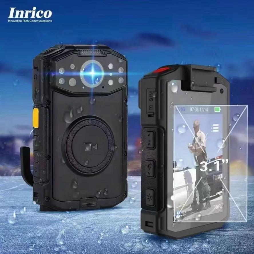 Inrico-Body Worn Camera, Night Vision, WiFi, NFC, Poc Radio, SOS, Audio Video, Alarm Network, Walkie Talkie, Police Body Camera