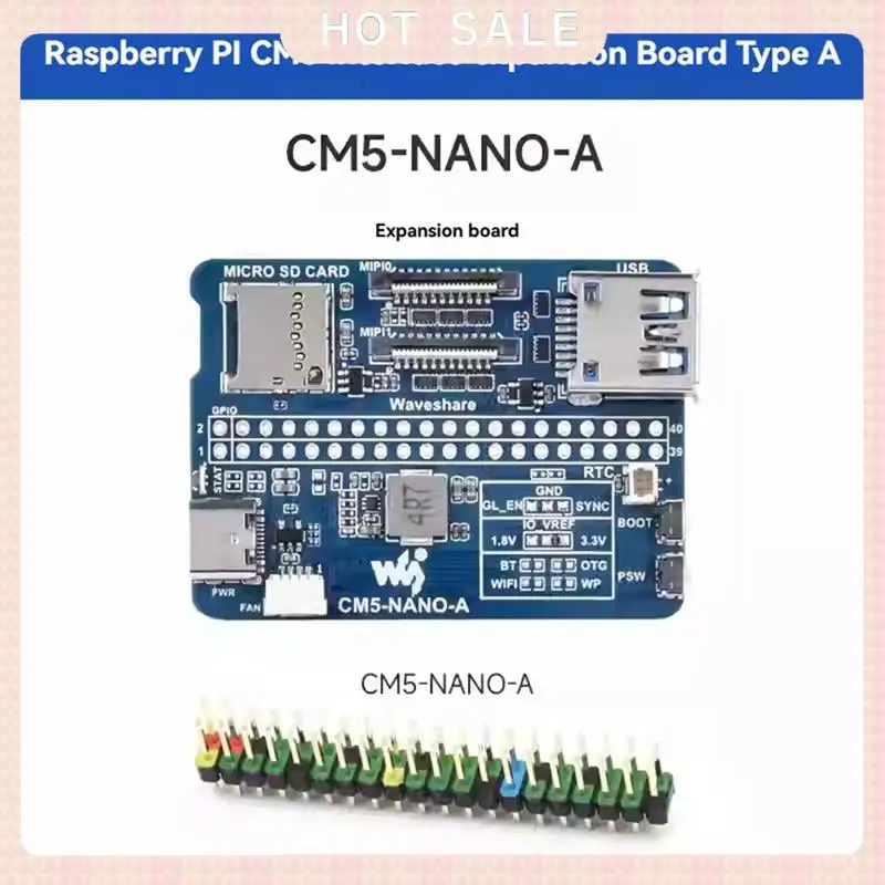 Waveshare – carte IO USB 3.2 Gen1 Nano Base (A) pour Module de calcul Raspberry Pi CM5, livraison 24 heures