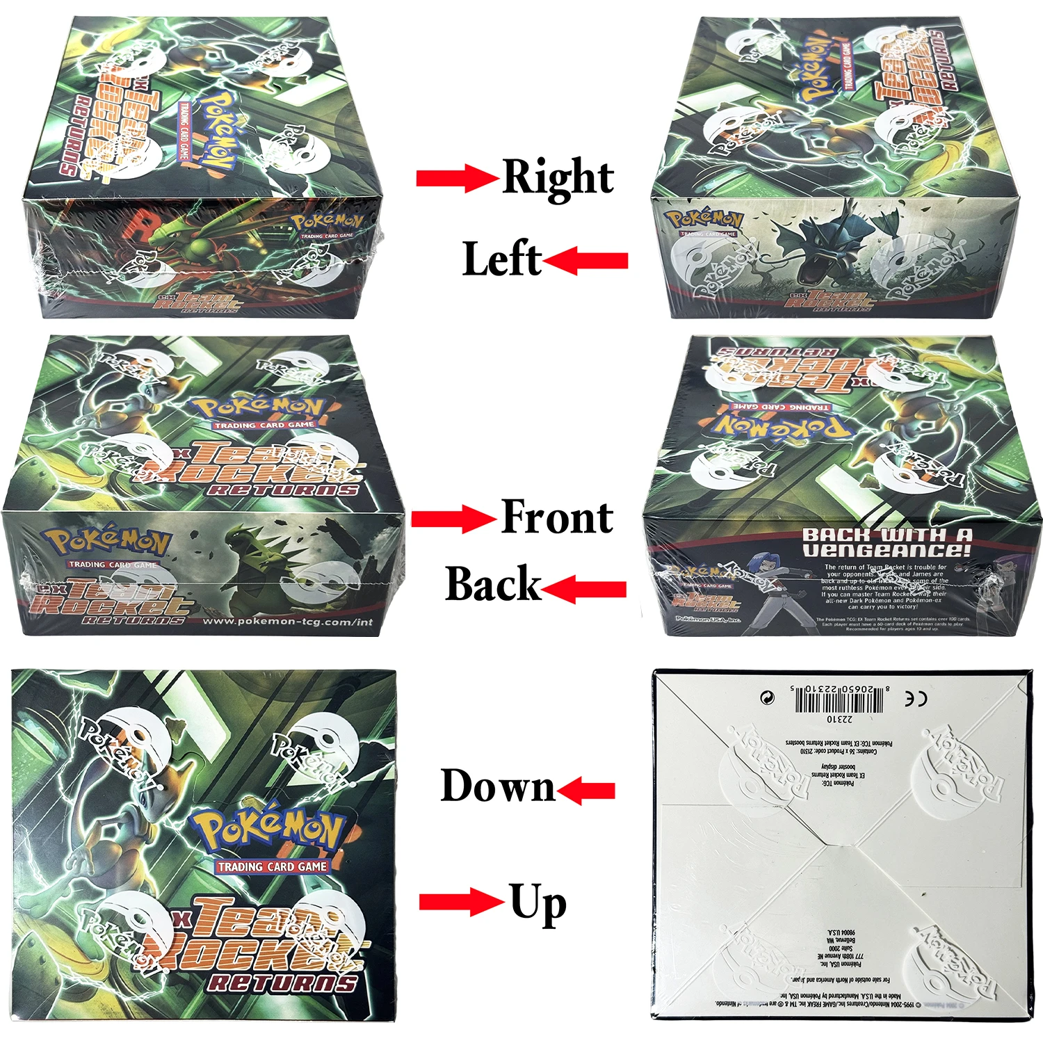 PKM Whole Box English PTCG EX Team Rocket Returns Booster Box 1Box 36Packs 1Pack 11Card Proxy Old DIY Rare Game Card Collectible