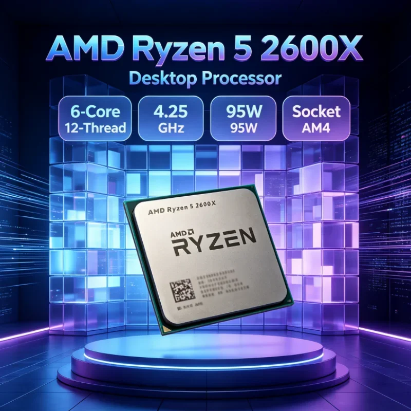 AMD Ryzen 5 95W Gaming CPU 4.25GHz Max AM4 3.6GHz Base CPU CPU Processor 6-Core 12-Thread R5 2600X