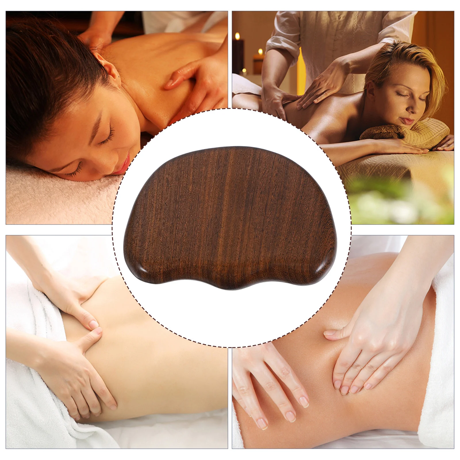 แผ่นขูดกัวซาไม้ดำทองคำ ทำจากไม้จันทน์หอม อเนกประสงค์ สำหรับนวดหน้า คอ ไหล่ และฟื้นฟูร่างกาย