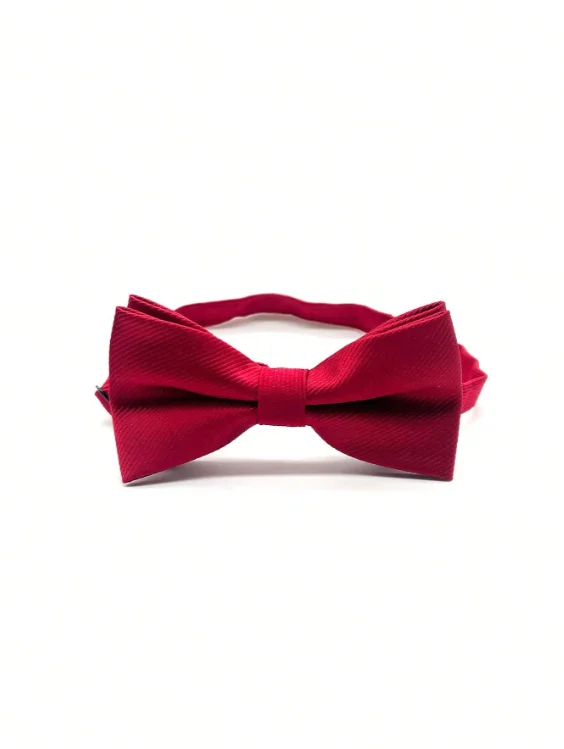 Men's Wine Red Jacquard Bow Tie Adjustable Fashion Accessory
