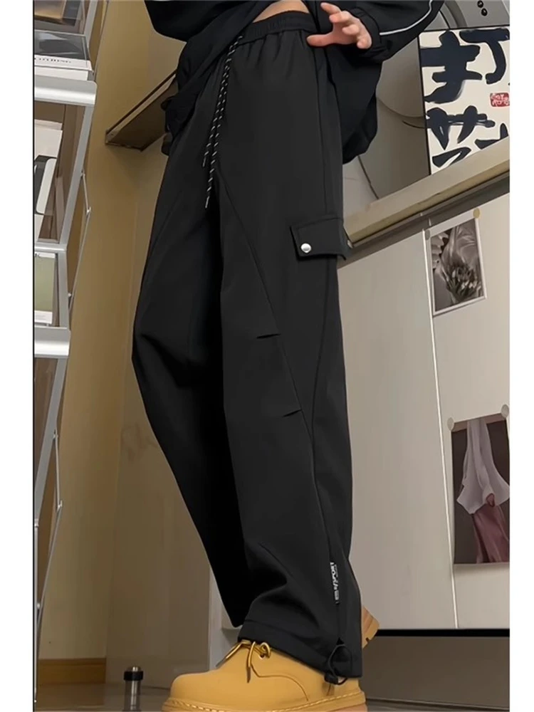 

Мужские ветрозащитные и водонепроницаемые рабочие брюки в американском стиле, модные, молодежные, повседневные, свободного кроя, длинные брюки