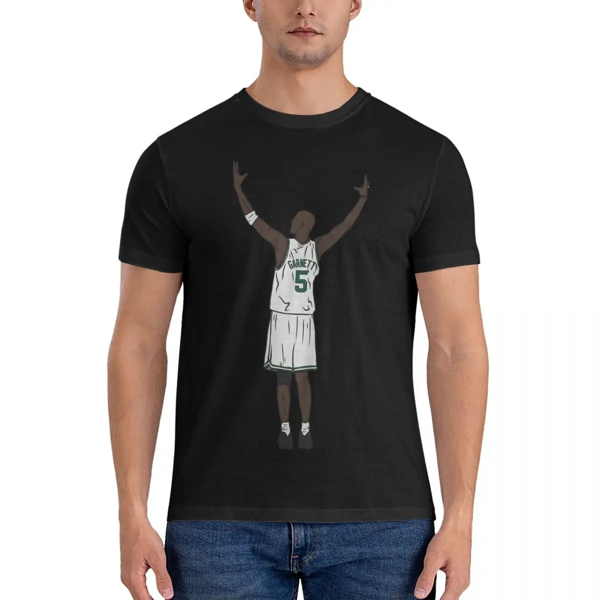 Men's T-Shirts The Crowd Casual 100% Cotton Tees Short Sleeve Kevin Garnett T Shirt Crew Neck Clothes Party