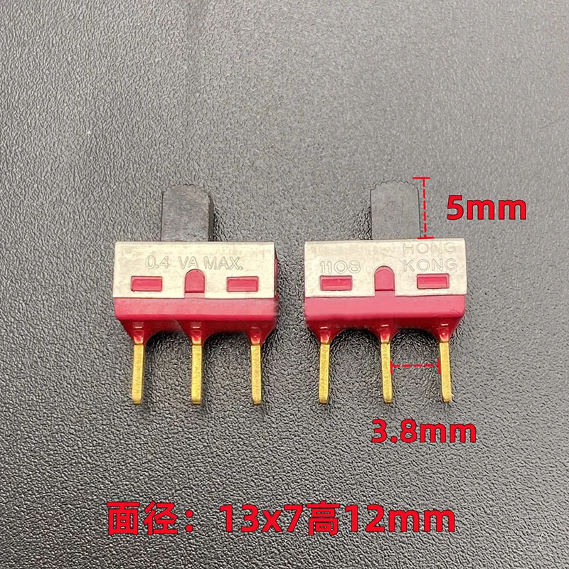 1108 Rebound reset toggle switch Three-pin two-gear 0.4VA MAX sliding vertical