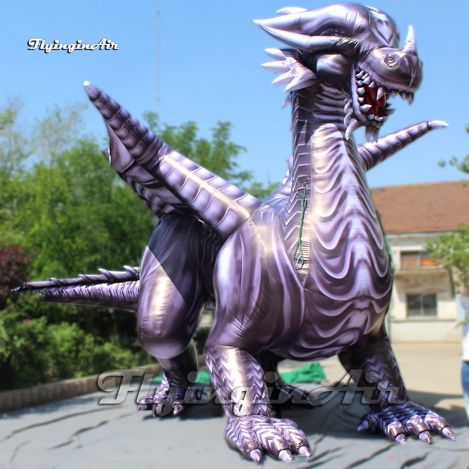 

3m/5m High Ferocious Giant Inflatable Dragon With Wings For Carnival Stage Decoration
