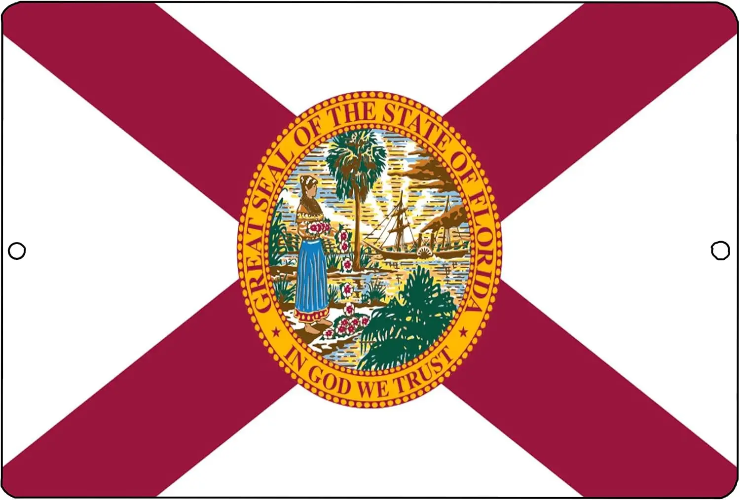 Rogue River Tactical Florida State Flag Metal Tin Sign Wall Decor Man Cave Bar FL