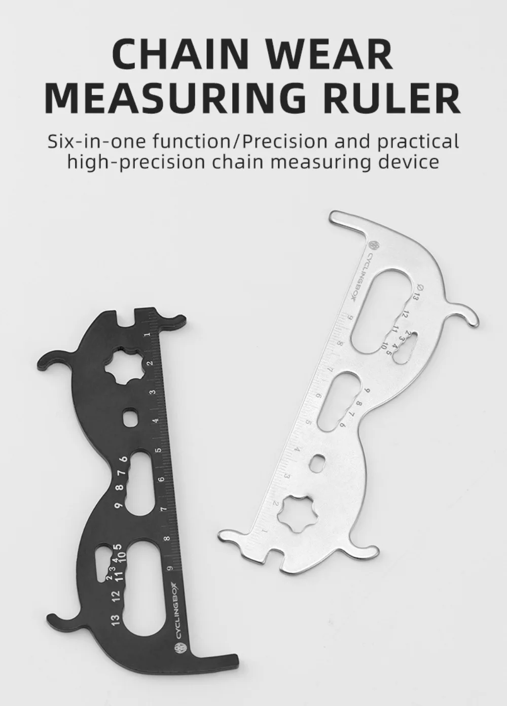 Mountain Bike Chain Wear Measurement Ruler Chain Ruler Caliper Inspection Tool Measuring Device