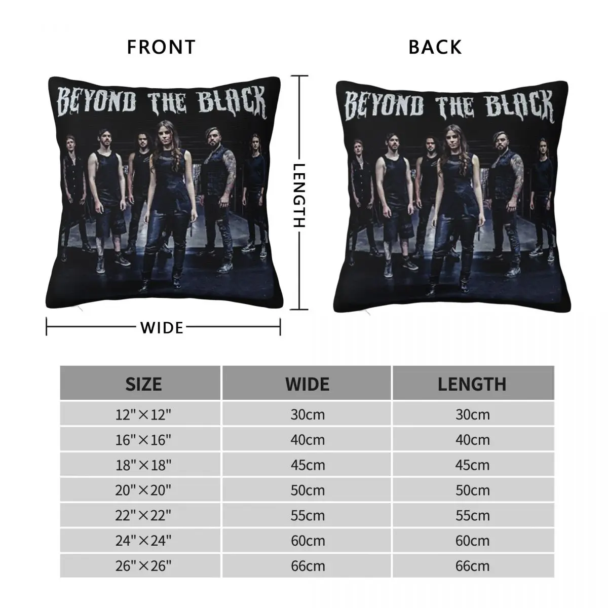 Band Music Beyond The Black Square Pillowcase Polyester Linen Velvet Creative Zip Decor Pillow Case Home Cushion Cover 45x45