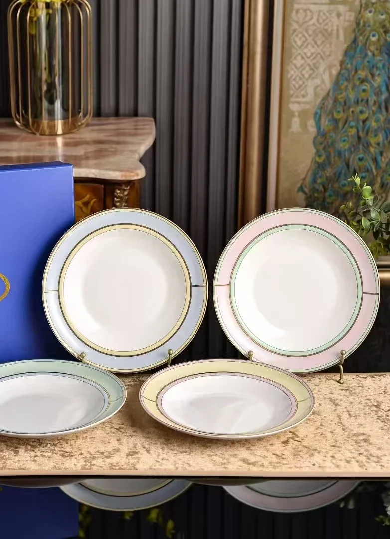 23x23x3.6cm  Porcelain Soup Plate Tableware 9 Inches Bone China Storage Plates
