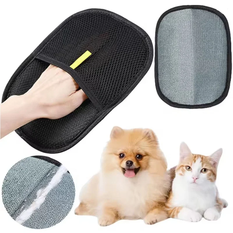 Double Sided Pet Hair Removal Gloves Reusable Grooming Tool for Dogs Cats Fur Static Free Cleaning for Carpets And Furniture