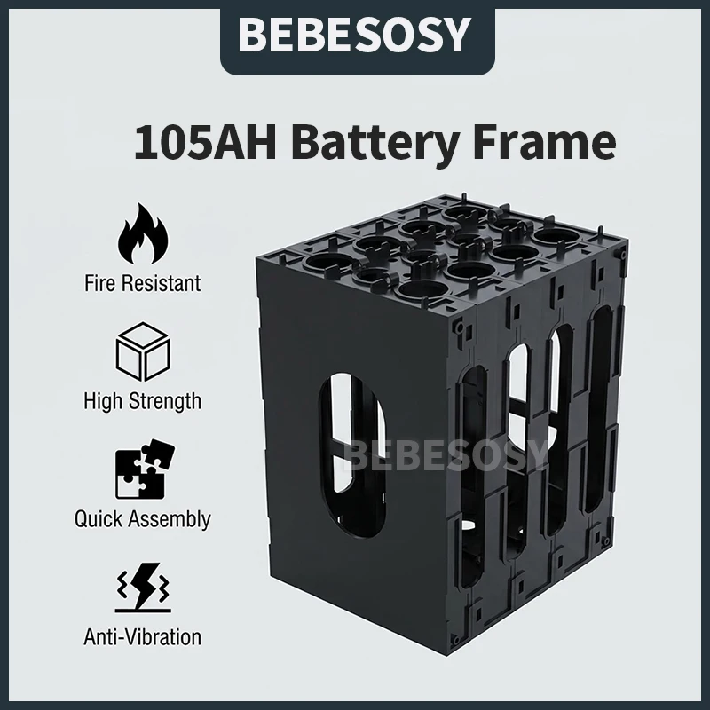 105AH Battery Frame 12V 24V Splicable Battery Frame for CATL EVE 105Ah 90AH Lifepo4 Cells Flame-Retardant ABS PC Plastic Holder