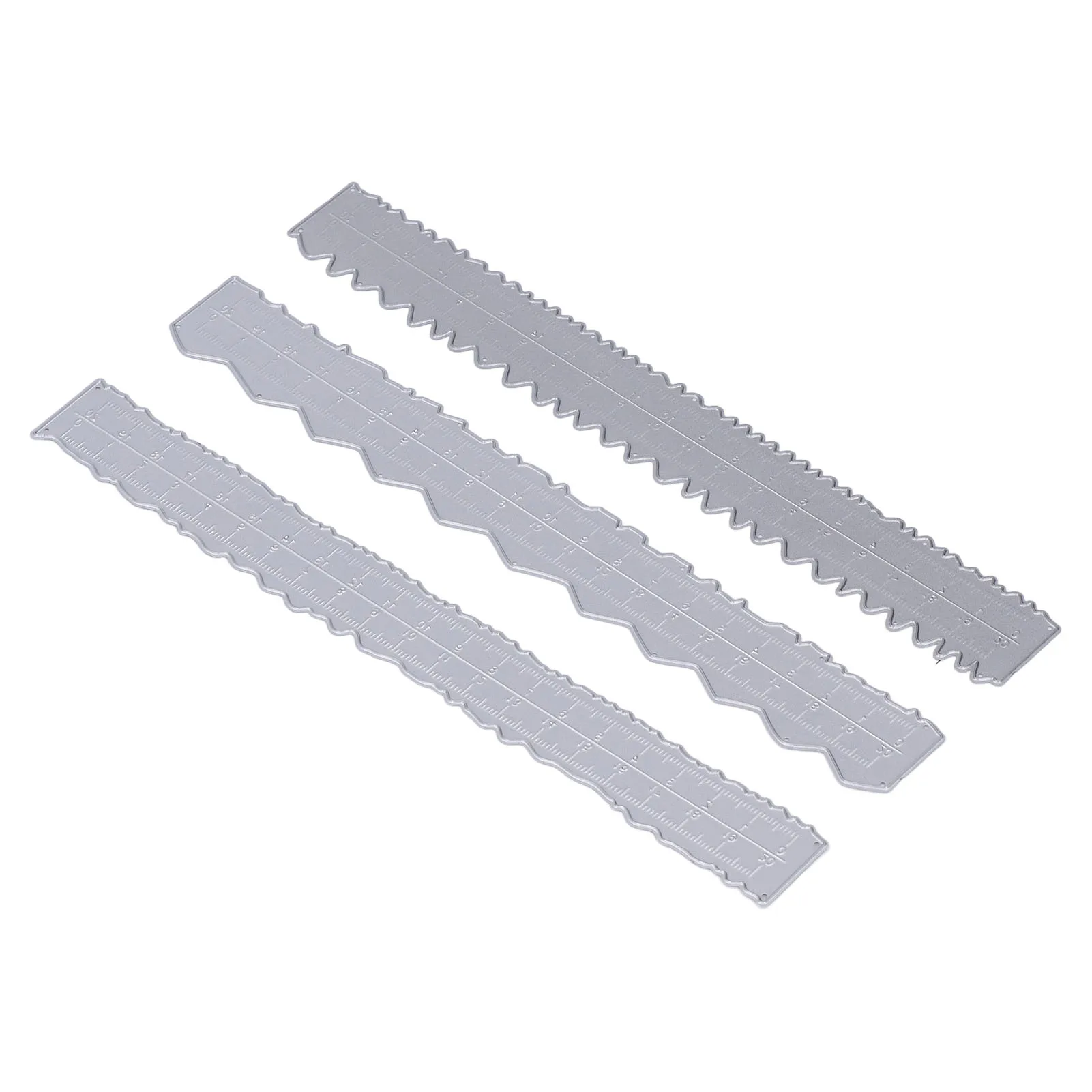 3pcs Irregular Edges Ruler DIY Making Carbon Steel Embossing Attractive Decorative Lightweight Card Making Tool