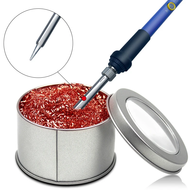 Cleaning Ball Desoldering Soldering Iron Mesh Filter Cleaning Nozzle Tip Copper Wire Cleaner Ball Yellow Cleaning Sponge