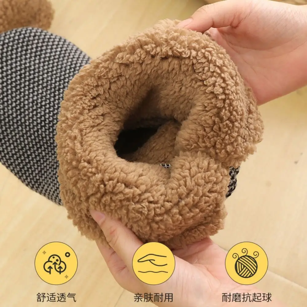 

Simple Thick Thermal Socks Anti Slip Stripe Fleece Floor Socks Hosiery Fluffy Sleeping Slipper Socks Gifts