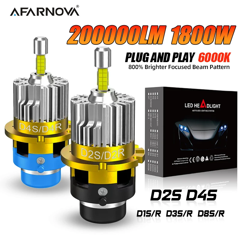 360 Led D4S D2S D2R D3R Car Headlight Canbus Bulbs CSP Led Super Bright D1S D3S D1R D4R Car Bulb 12V 24V 6000K Motorcycle Light