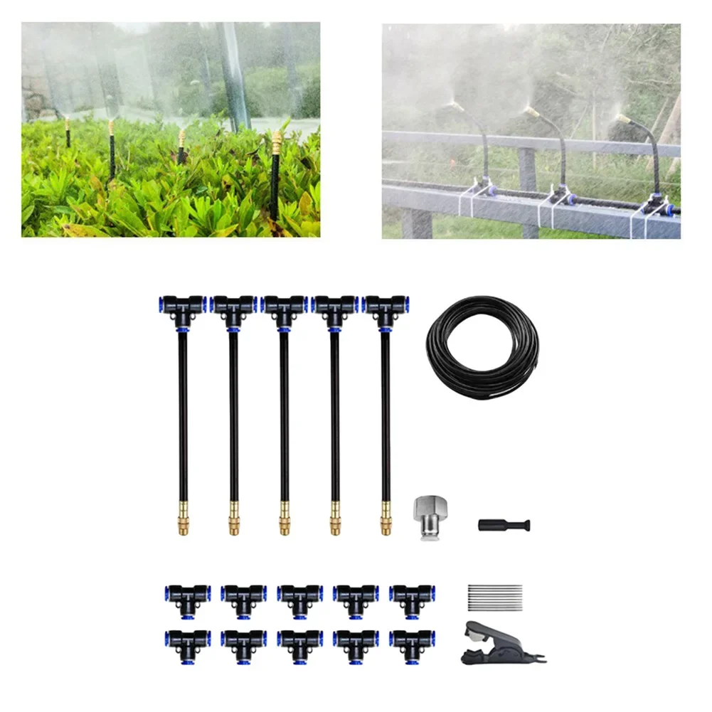Garden Irrigation Kit Water Mist Cooling System Adjustable Bending Sprayer Kit For Gardens, Orchards Plant Watering Irrigation