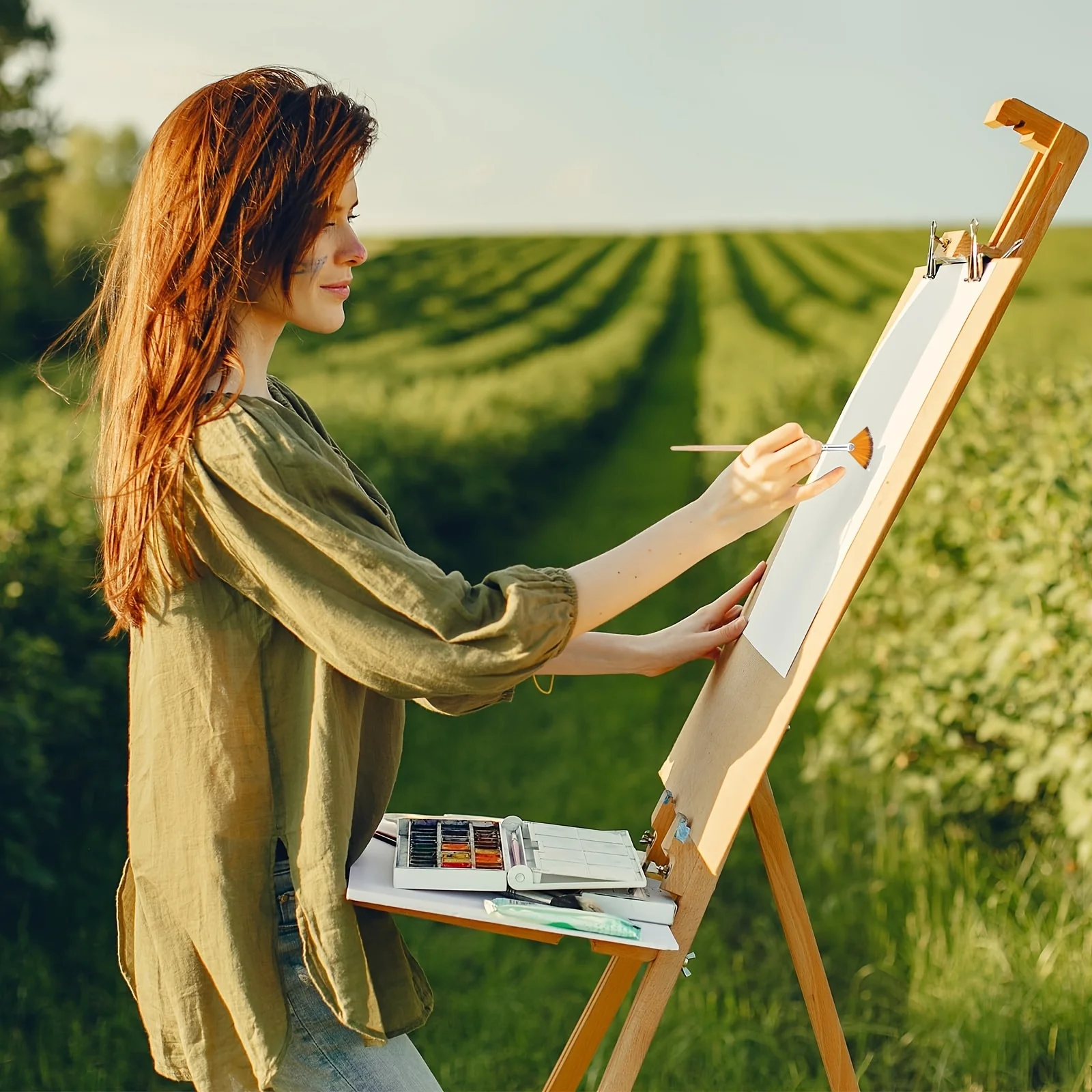 5/15/25 قطعة من فرش طلاء المروحة، فرش طلاء أكريليك زيتية من النايلون للشعر المائي، فرش فنية للرسم بالألوان المائية من الأكريليك #6