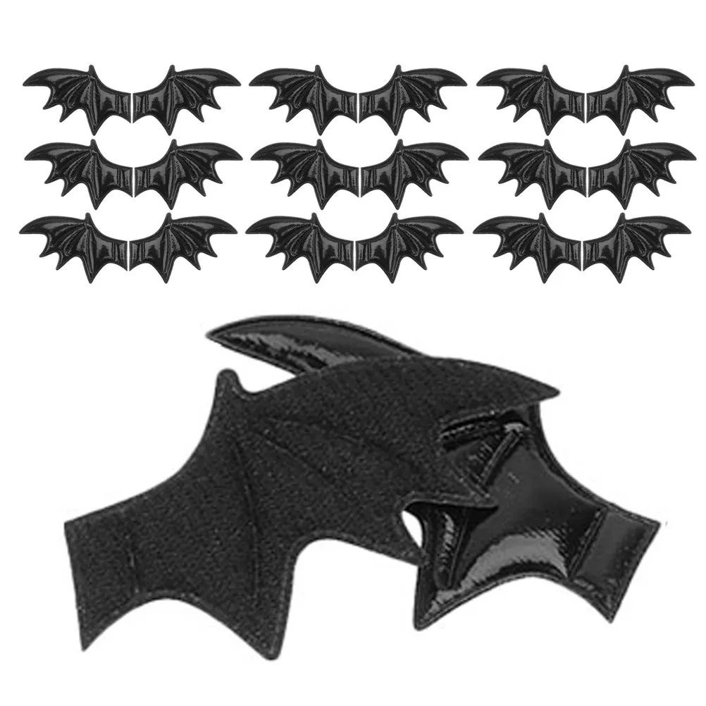 20Pcs Spooky Bat Wing Applique Embroidered Patches DIY Halloween Cosplay Crafts for Clothes Headbands Shoes Hair Clips Decor