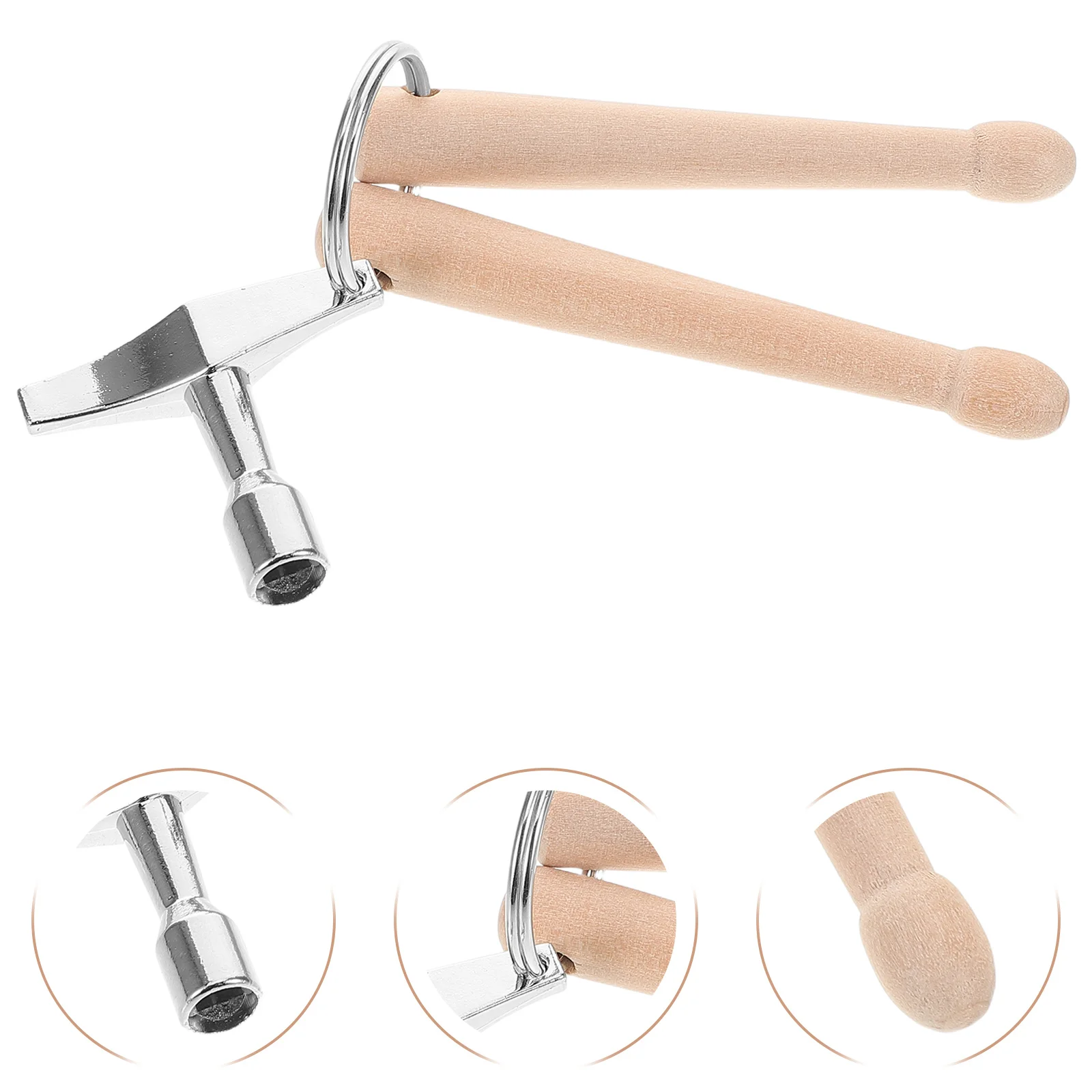 

Mini Drumsticks Keychain Polished Wood Musical Pendant for Backpack Purse Drummer Accessories Drumstick Keychain