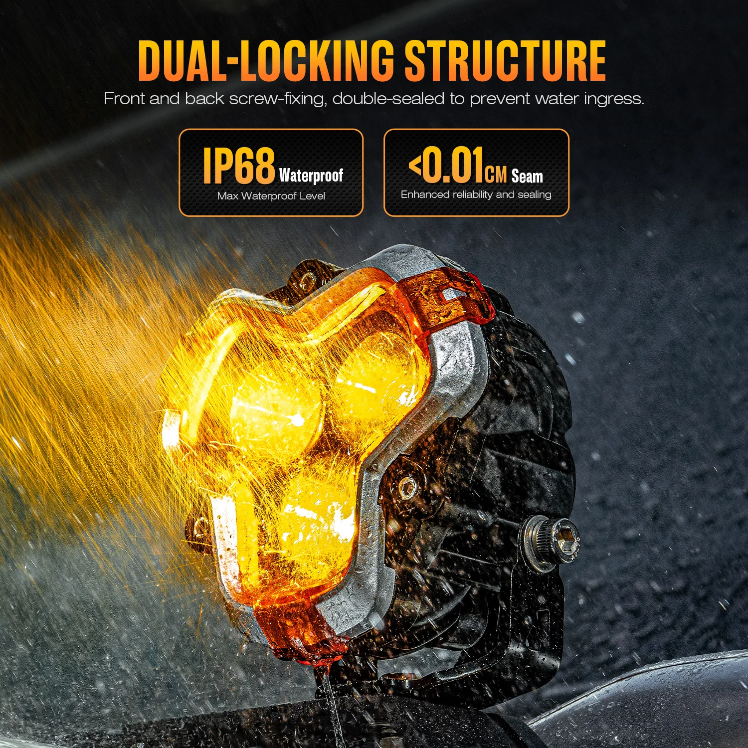 High Power Halo Professional Amber White Dynamic DRL IP68 Off-Road Accessories 4x4 3-inch Spotlight Bar Truck Light
