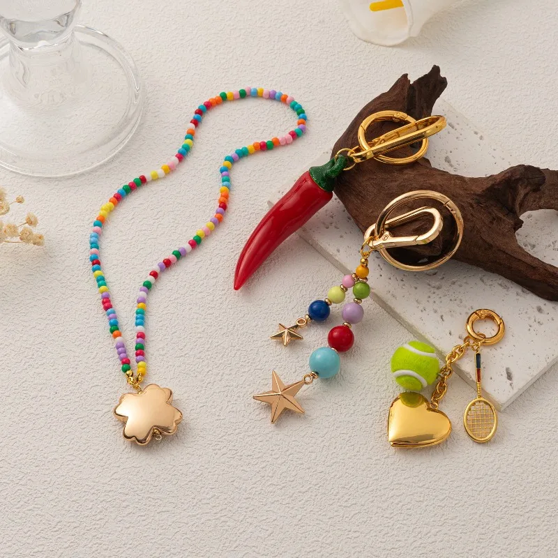 

Handwoven Colorful Keychain Beads Eye DIY Accessories Fashionable Pendant Keychain For Bags Charm Jewelry Women Gift