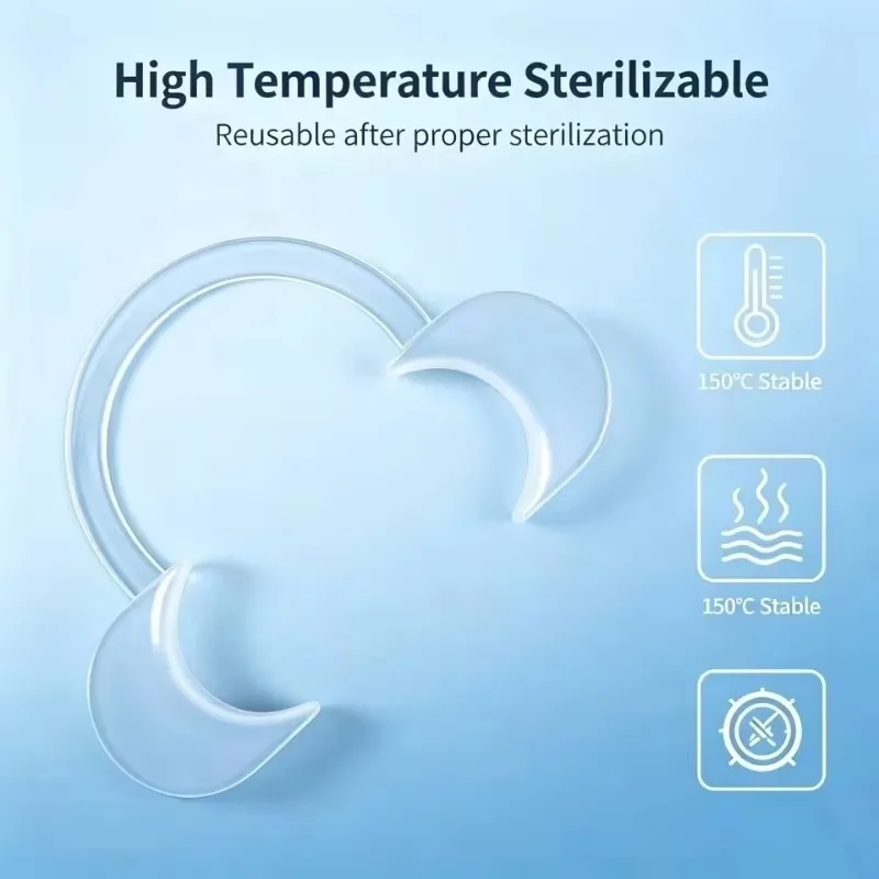 C Shape Dental Cheek Retractor Soft Silicone Autoclavable Reusable Transparent Teeth Whitening Ortohodntic Oral Examination Tool