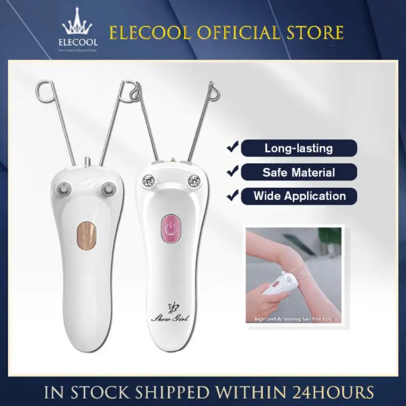 Mini depiladora eléctrica de hilo de algodón para mujer, dispositivo de corte de pelo Facial y corporal, USB, para cuello, labio, Barbilla, brazo y pierna