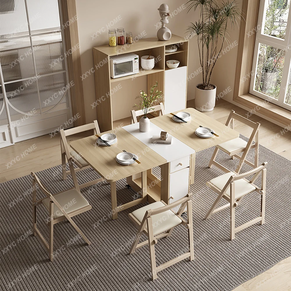 

LFolding Dining Table Set 6 Chairs Luxury Vintage Square Dining Table Furniture
