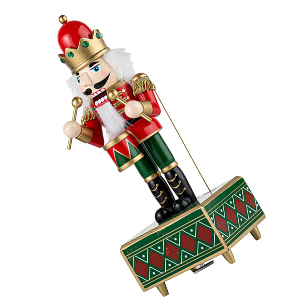 

Large Christmas Music Box Wooden Drum Playing Decoration Festive Xmas Ornament Craft Centerpiece Desktop Adorn Gift Family Xmas