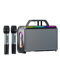 Black 4 Inch Outdoor Portable Wireless Speaker Factory Direct Sale Karaoke Portable Bluetooth Speaker With 2 Dual Microphones