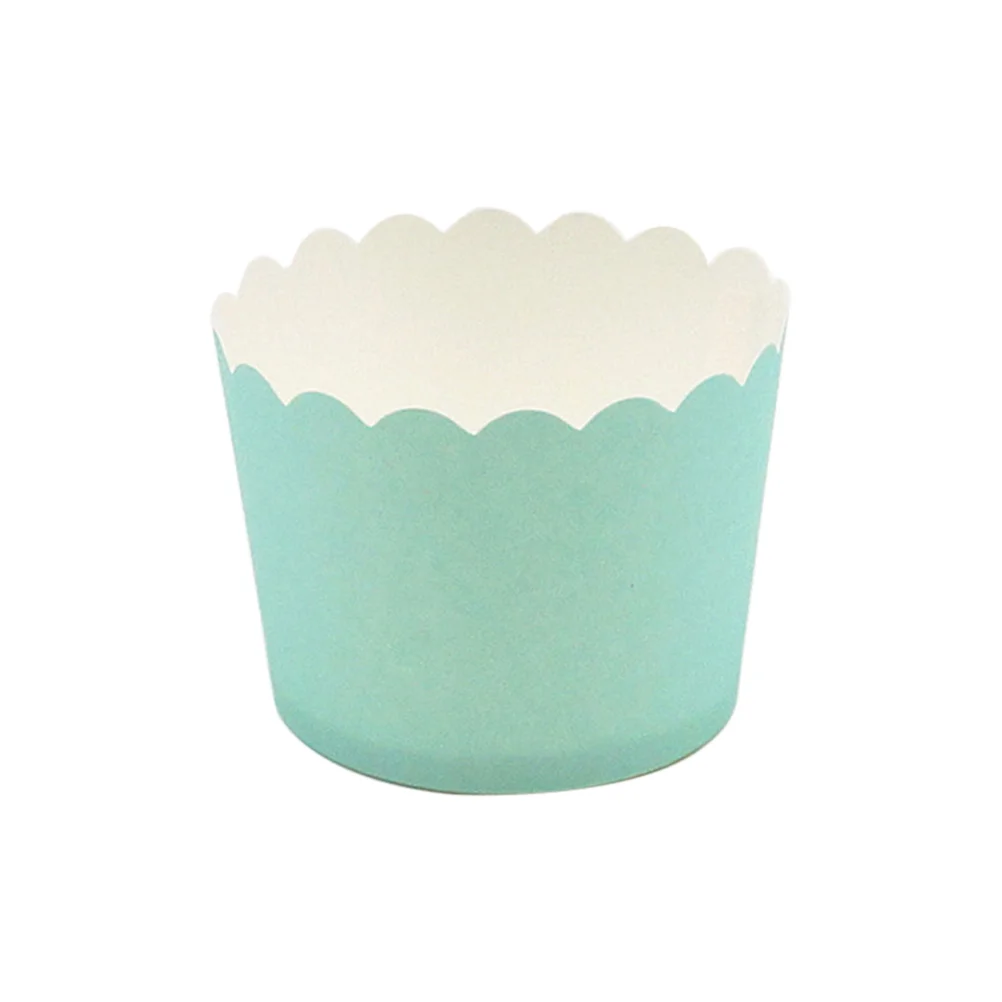 24 Pcs Solid Bright Colors Cupcake Wrappers Round Thicken Muffin Cup Cake Paper Cup-5x45cm(Light Green)