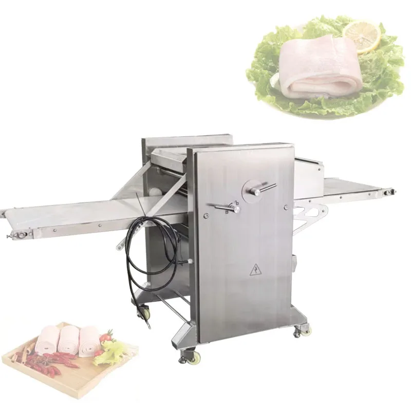 Adjustable Thickness Pig Meat Skinner Pork Skin Peeling Cutting Machine Price Peeling Pork Skin Machine