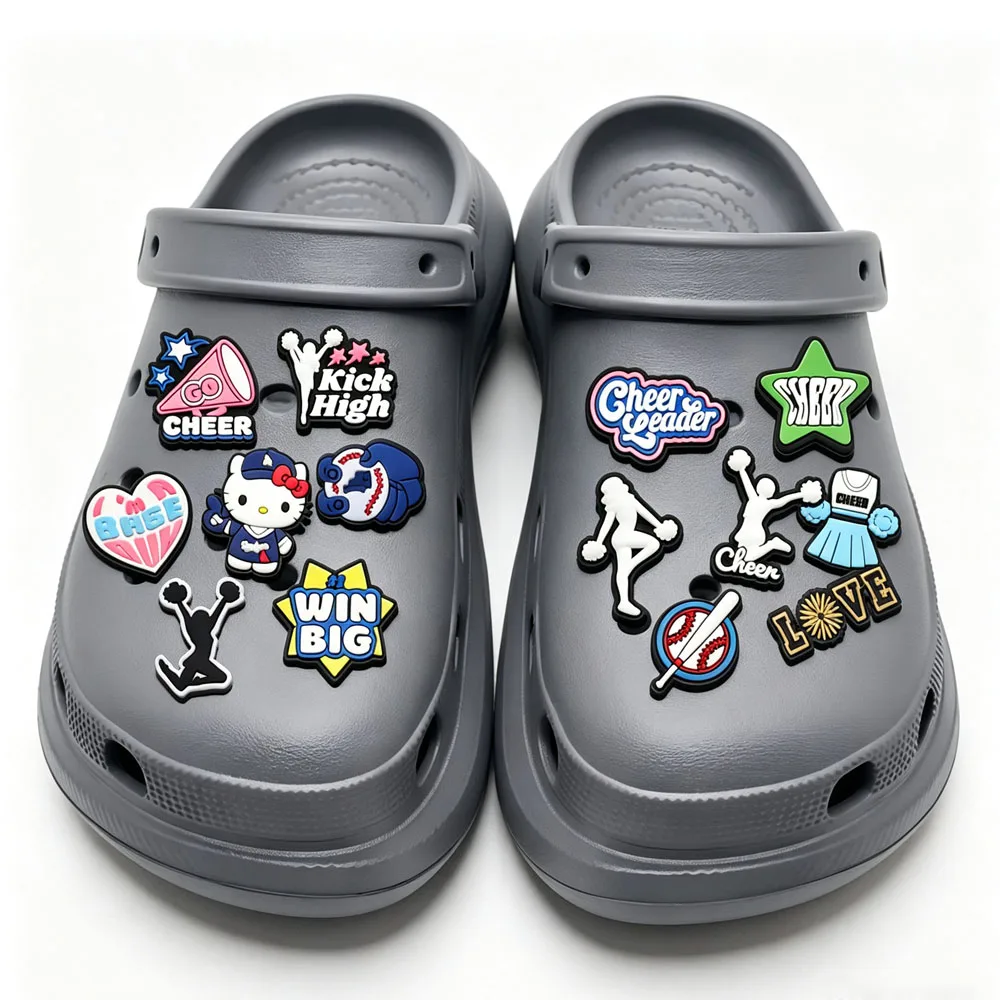 Mesuca Brand Shoe Charms PVC Cheerleader  KT Cat Shoe Decorations for Girls Waterproof Shoe Perfect for Gifts and Party Favors