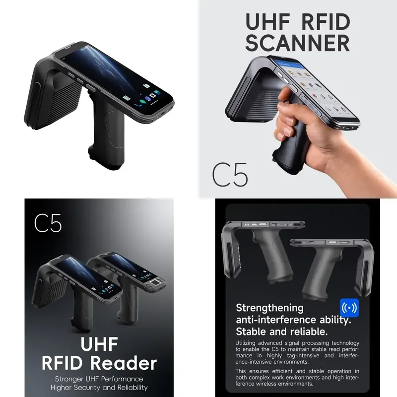

26 BLUEWORTH Animal UHF RFID Ear Tag Scanner C5 Ear Tag Handle Reader QR Code Scanner