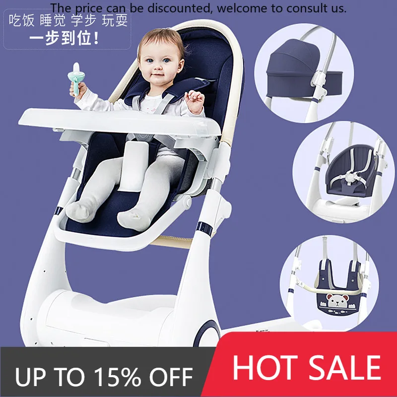 

Baby High Chair 4 In 1 Multifunctional Plastic Highchair Kids Dinner Eating Chair With Rocker