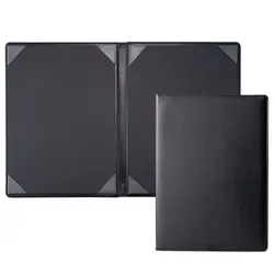 Custom Leather Black Certificate Cover Blank Double-Sided Certificate Holder Folder A4 Size Diploma Cover With Logo