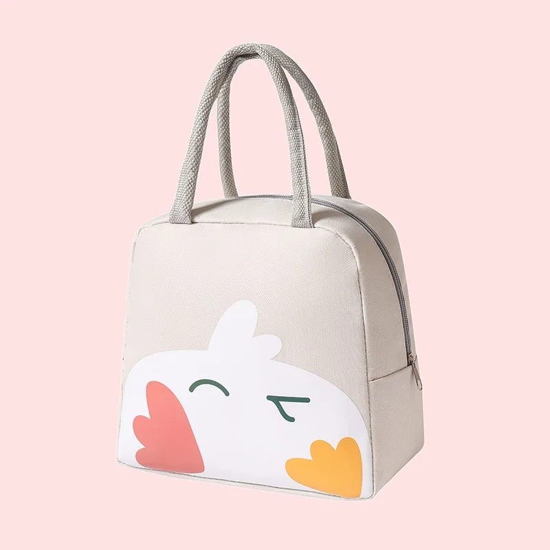 Bolsa de almuerzo con imagen de animales de dibujos animados, caja de papel de aluminio, nevera aislante, para turismo al aire libre, fruta, comida, novedad